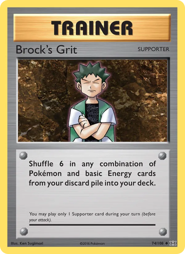 Brock's Grit - Evolutions Pokemon Card