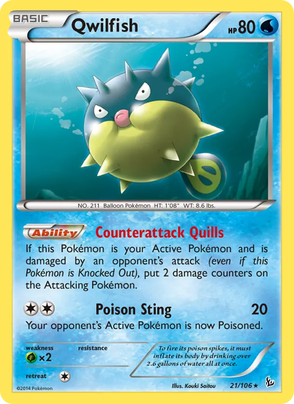Qwilfish - Flashfire Pokemon Card