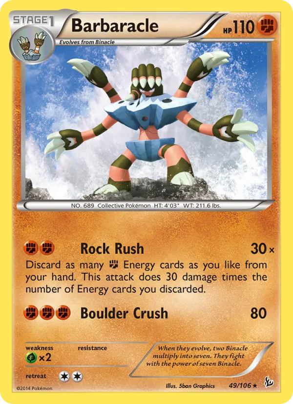 Barbaracle - Flashfire Pokemon Card