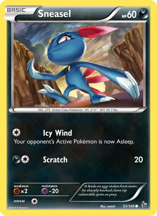 Sneasel - Flashfire Pokemon Card