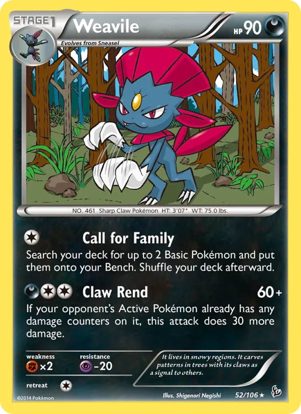Weavile - Flashfire Pokemon Card
