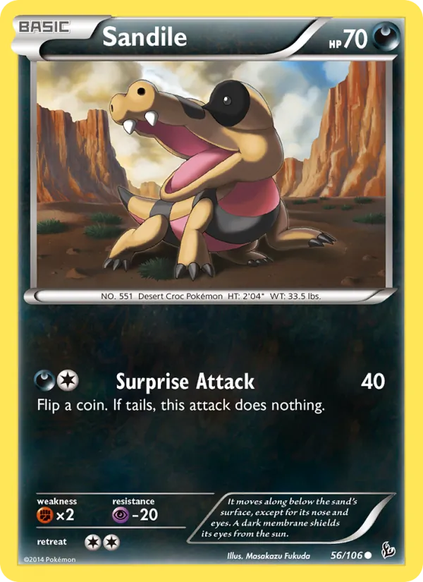 Sandile - Flashfire Pokemon Card