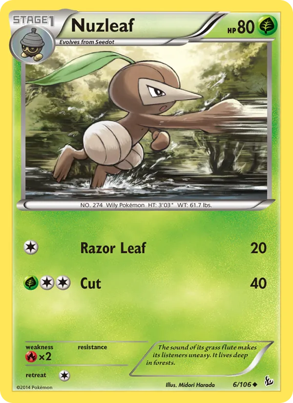 Nuzleaf - Flashfire Pokemon Card