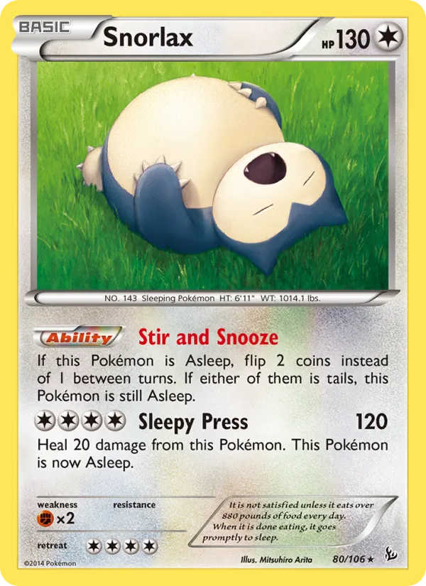 Snorlax - Flashfire Pokemon Card
