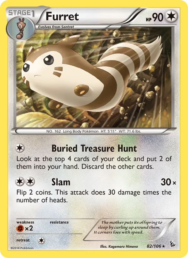 Furret - Flashfire Pokemon Card