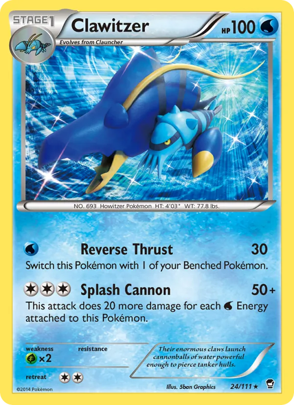 Clawitzer - Furious Fists Pokemon Card