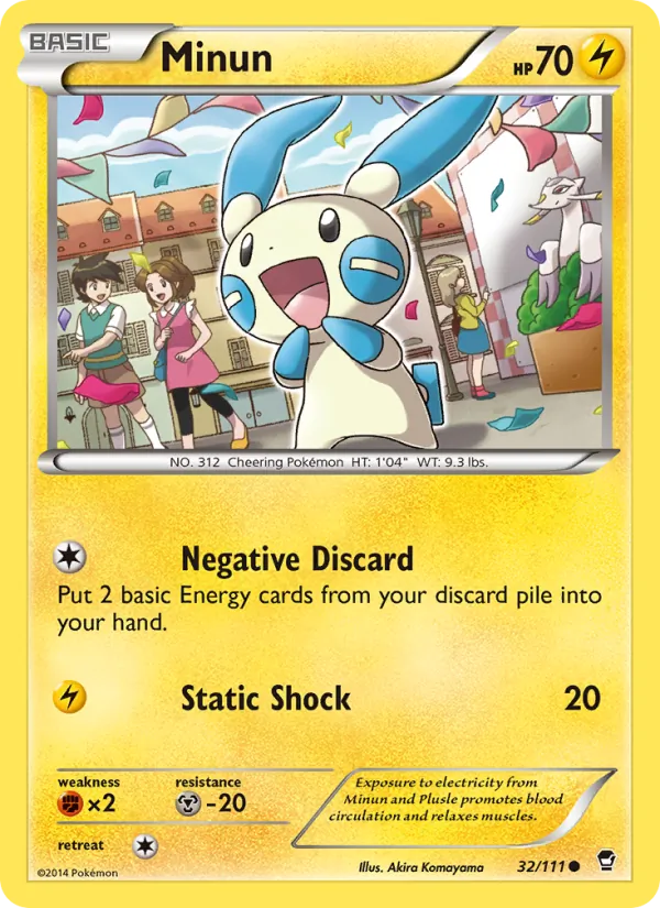 Minun - Furious Fists Pokemon Card