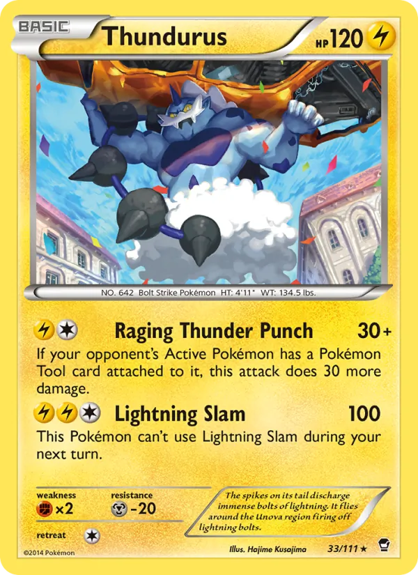 Thundurus - Furious Fists Pokemon Card