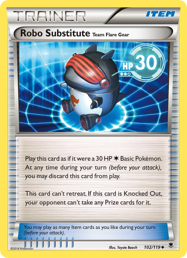 Robo Substitute Team Flare Gear - Phantom Forces Pokemon Card