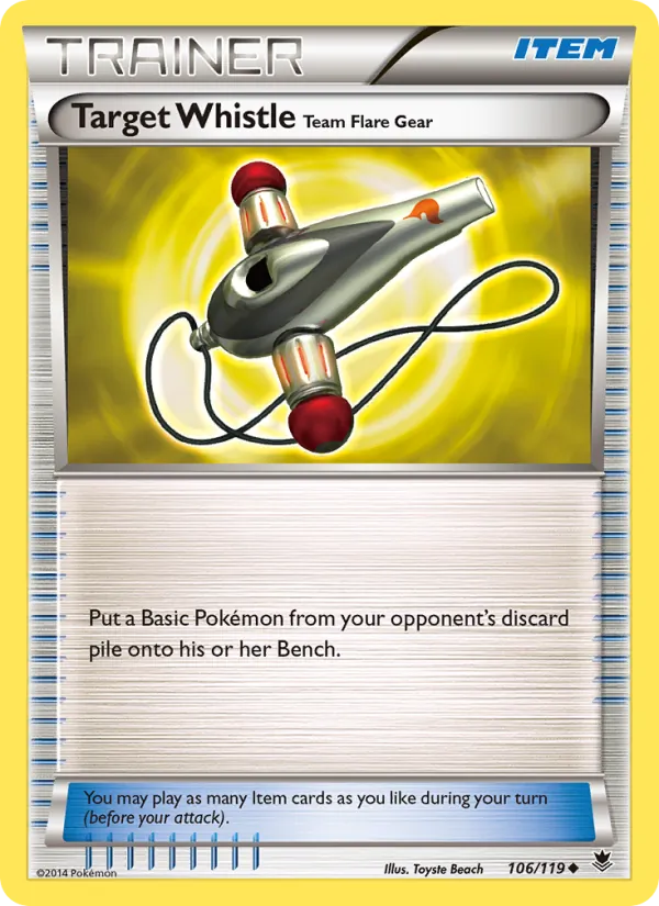 Target Whistle Team Flare Gear - Phantom Forces Pokemon Card