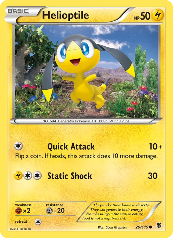Helioptile - Phantom Forces Pokemon Card