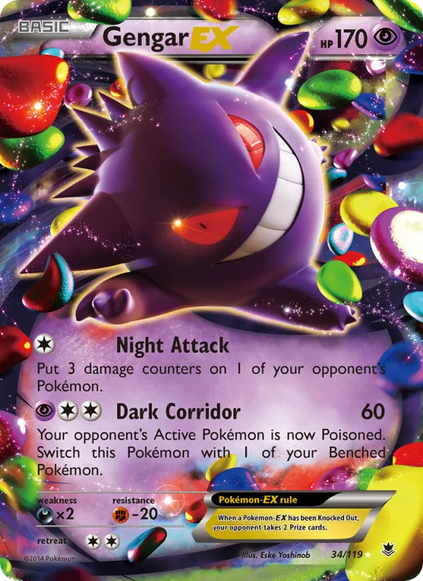 Gengar EX - Phantom Forces Pokemon Card
