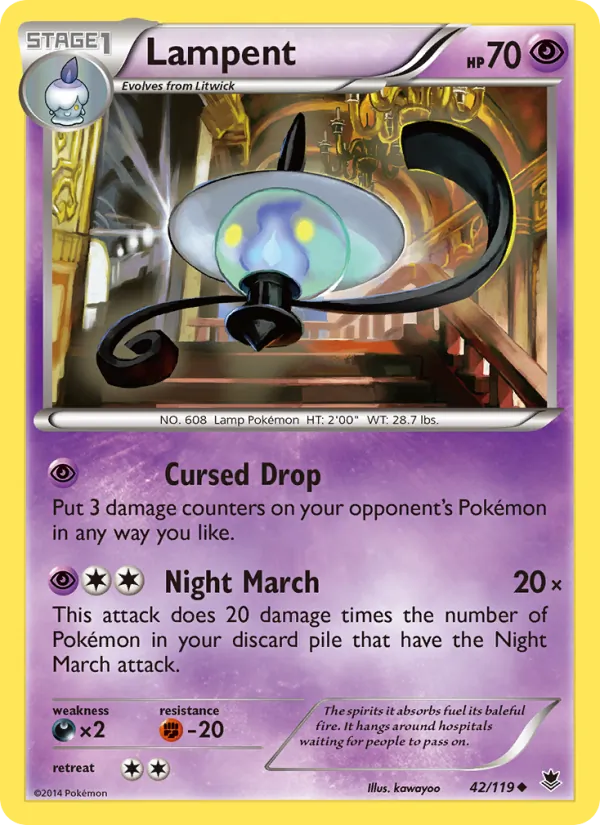 Lampent - Phantom Forces Pokemon Card