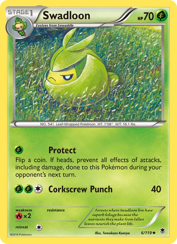Swadloon - Phantom Forces Pokemon Card
