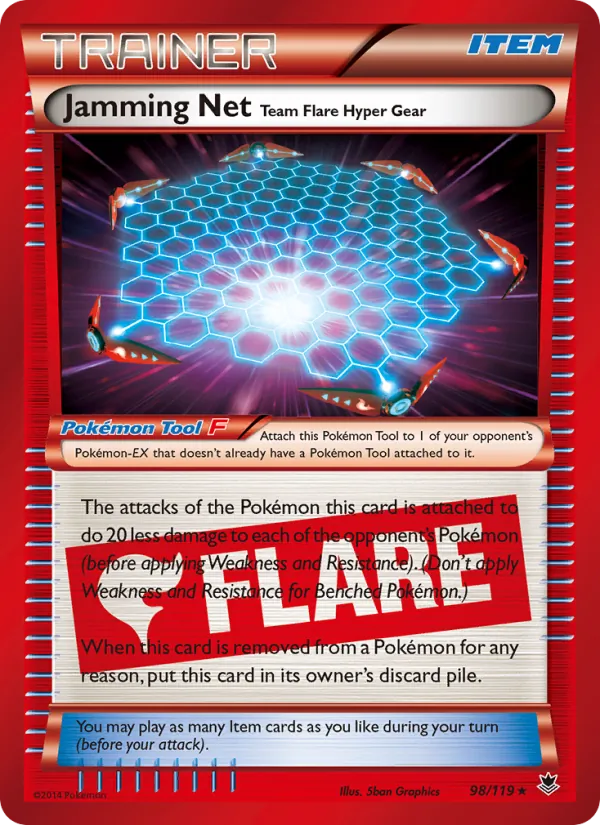 Jamming Net Team Flare Hyper Gear - Phantom Forces Pokemon Card