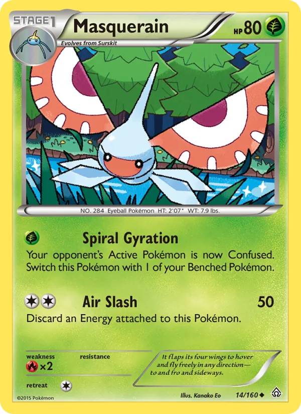 Masquerain - Primal Clash Pokemon Card