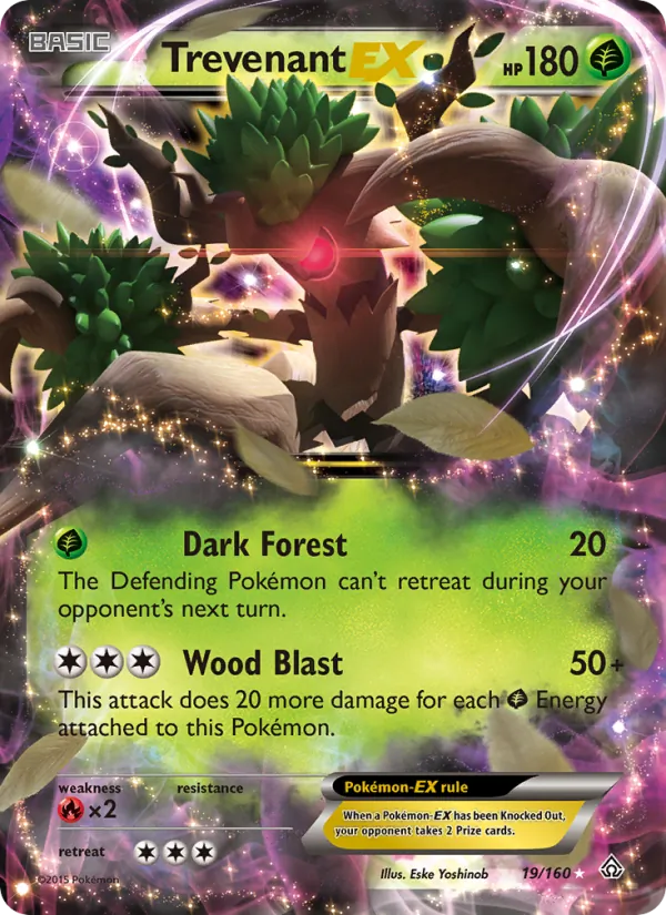 Trevenant EX - Primal Clash Pokemon Card