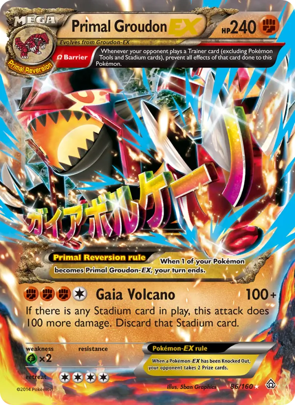 Primal Groudon EX - Primal Clash Pokemon Card