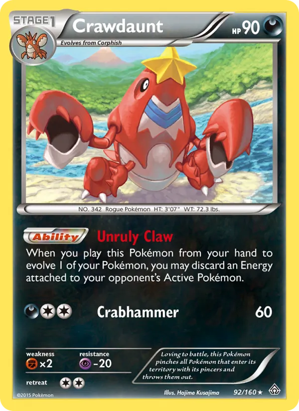 Crawdaunt - Primal Clash Pokemon Card