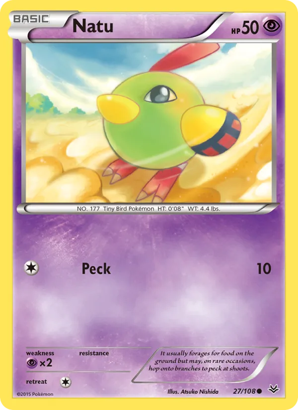 Natu - Roaring Skies Pokemon Card