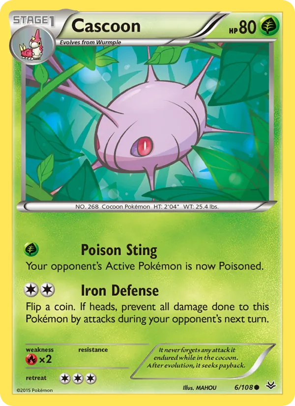 Cascoon - Roaring Skies Pokemon Card