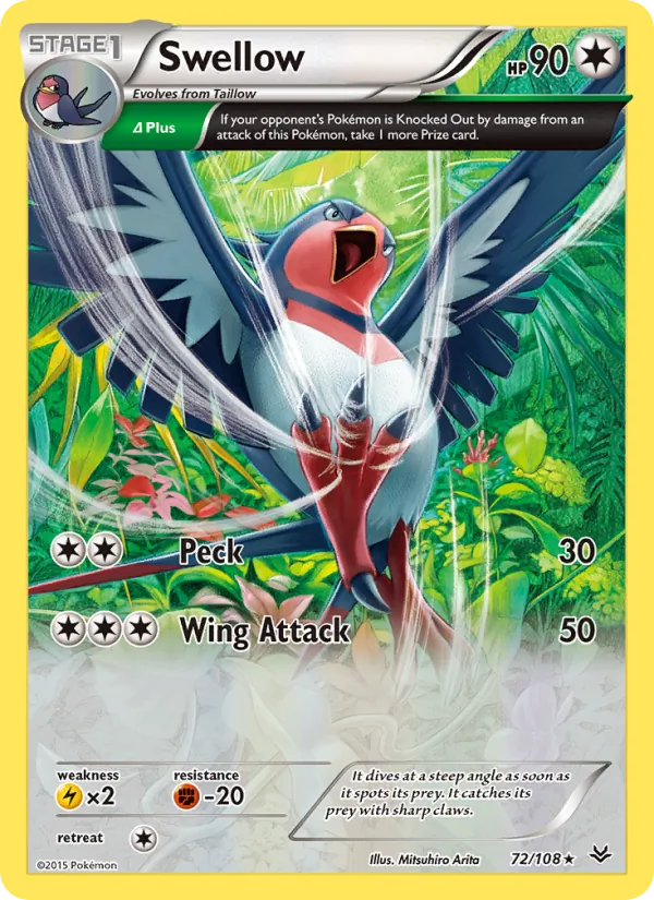 Swellow - Roaring Skies Pokemon Card