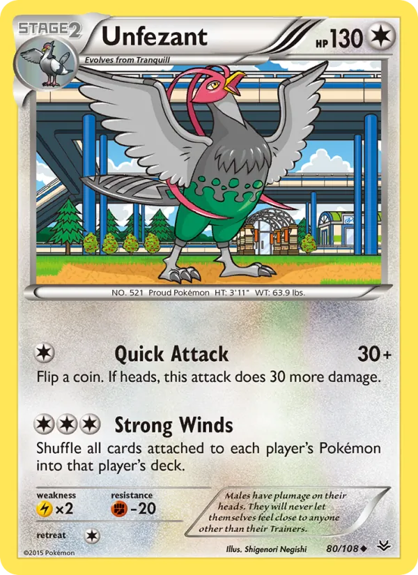 Unfezant - Roaring Skies Pokemon Card