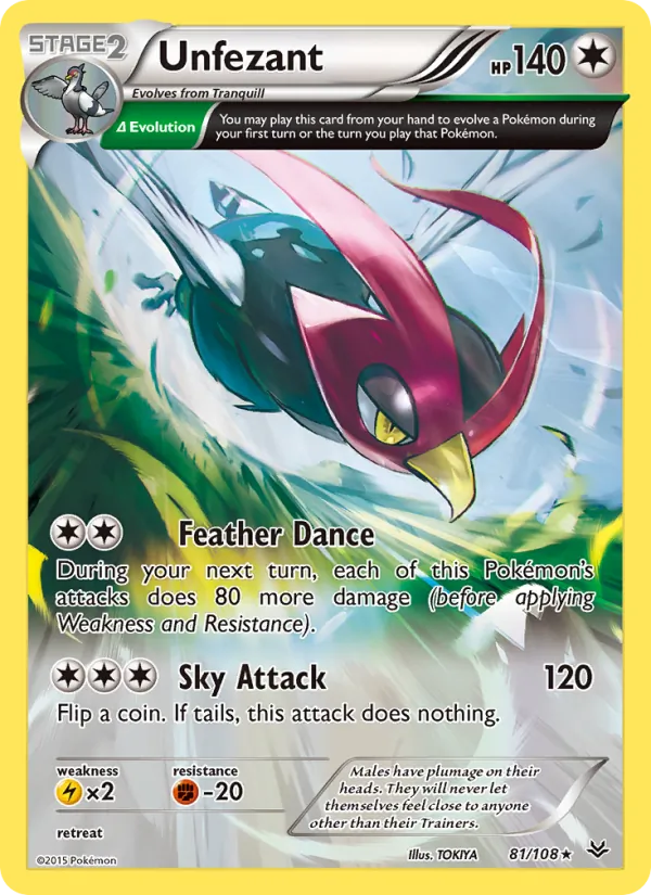 Unfezant - Roaring Skies Pokemon Card
