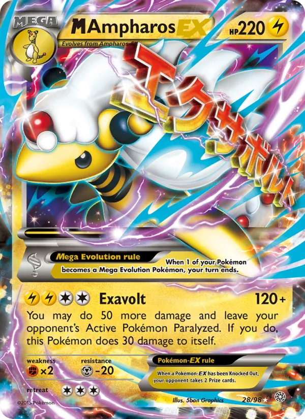 M Ampharos EX - Ancient Origins Pokemon Card