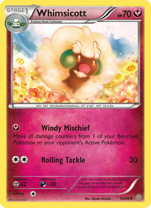 Whimsicott - Ancient Origins Pokemon Card