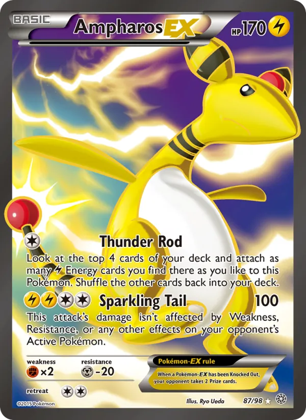 Ampharos EX - Ancient Origins Pokemon Card