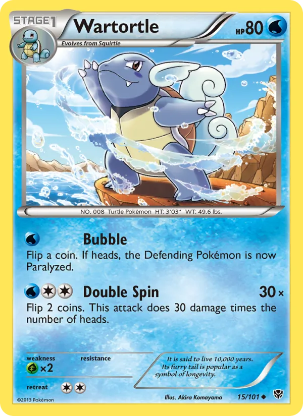 Wartortle - Plasma Blast Pokemon Card
