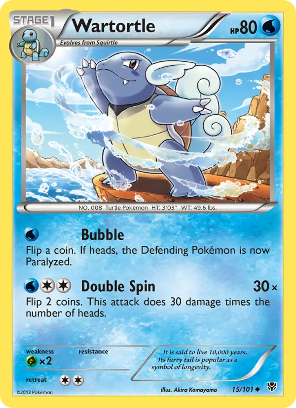 Wartortle - Plasma Blast Pokemon Card