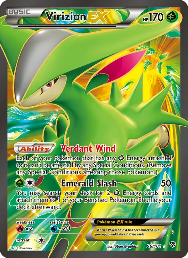 Virizion-EX - Plasma Blast Pokemon Card