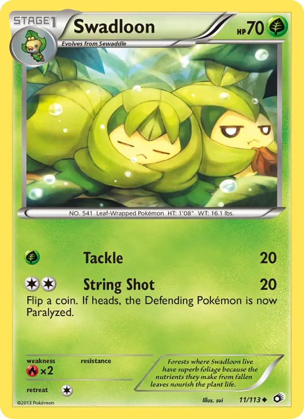 Swadloon - Legendary Treasures Pokemon Card