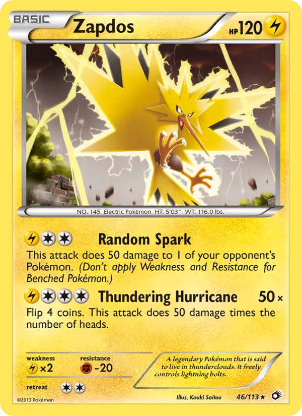 Zapdos - Legendary Treasures Pokemon Card