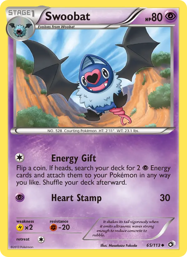 Swoobat - Legendary Treasures Pokemon Card