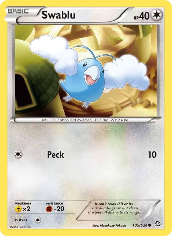 Swablu - Dragons Exalted Pokemon Card