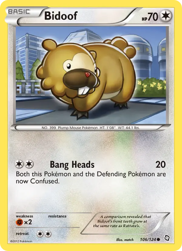 Bidoof - Dragons Exalted Pokemon Card