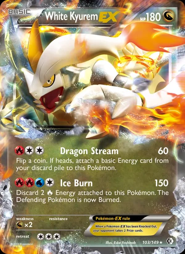 White Kyurem-EX - Boundaries Crossed Pokemon Card