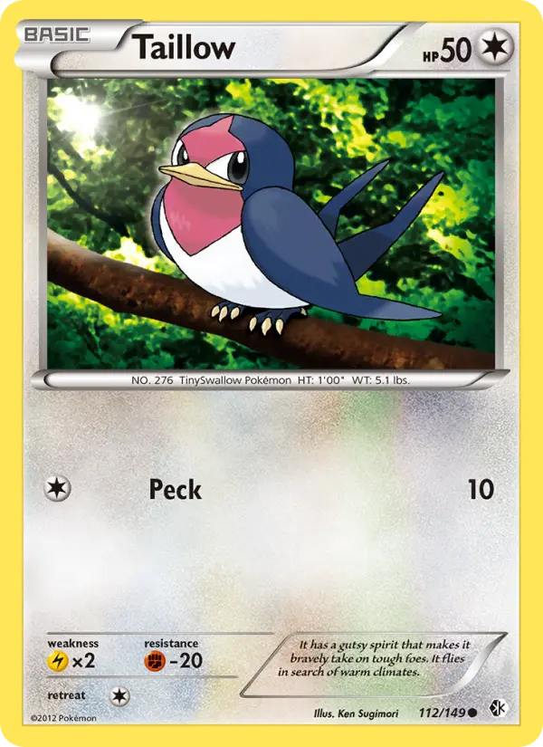 Taillow - Boundaries Crossed Pokemon Card