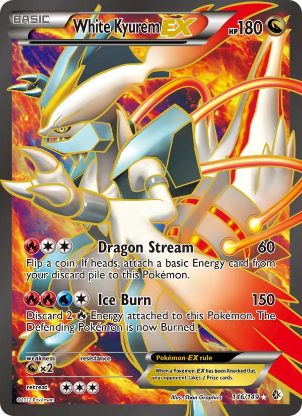 White Kyurem-EX - Boundaries Crossed Pokemon Card