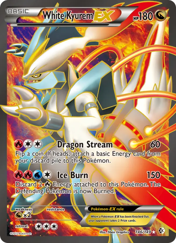 White Kyurem-EX - Boundaries Crossed Pokemon Card