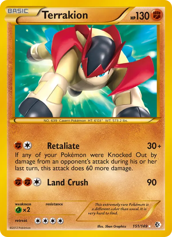 Terrakion - Boundaries Crossed Pokemon Card