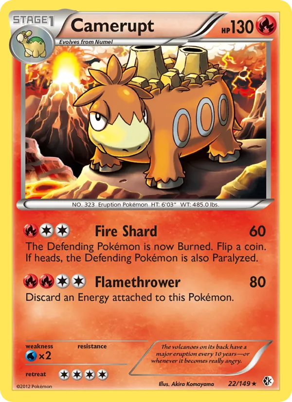 Camerupt - Boundaries Crossed Pokemon Card