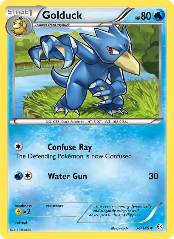 Golduck - Boundaries Crossed Pokemon Card