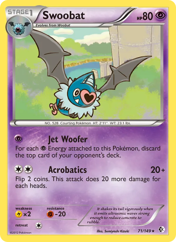 Swoobat - Boundaries Crossed Pokemon Card