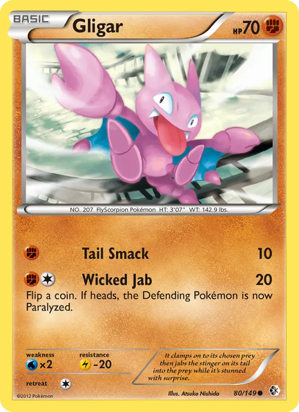 Gligar - Boundaries Crossed Pokemon Card