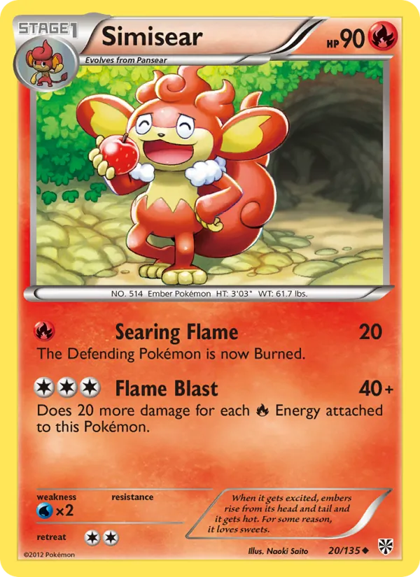 Simisear - Plasma Storm Pokemon Card