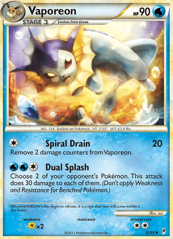 Vaporeon - Call of Legends Pokemon Card